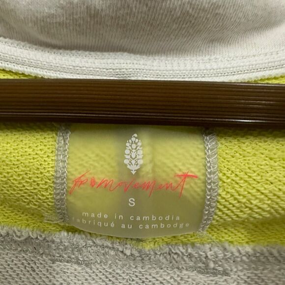 FREE PEOPLE Split Second Sweatshirt Colorblock 1/2 Zip Pullover Cropped - Picture 9 of 12